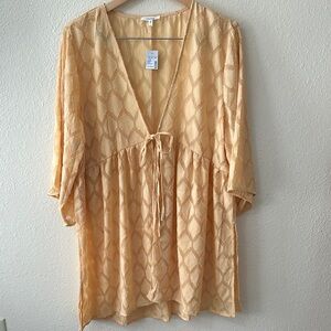 Maurices Yellow Tie Front Cardigan Coverup Tunic